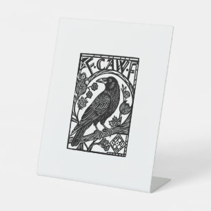 Retro F Caw F Crow Funny Saying Meme Design Pedestal Sign