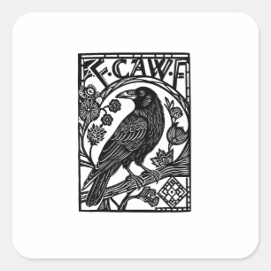 Retro F Caw F Crow Funny Saying Meme Design Square Sticker