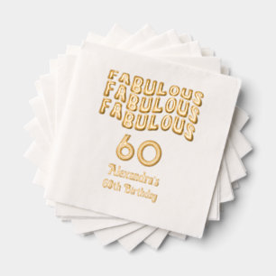 Retro Fabulous 60th or Any Age Birthday Party Foil Napkins