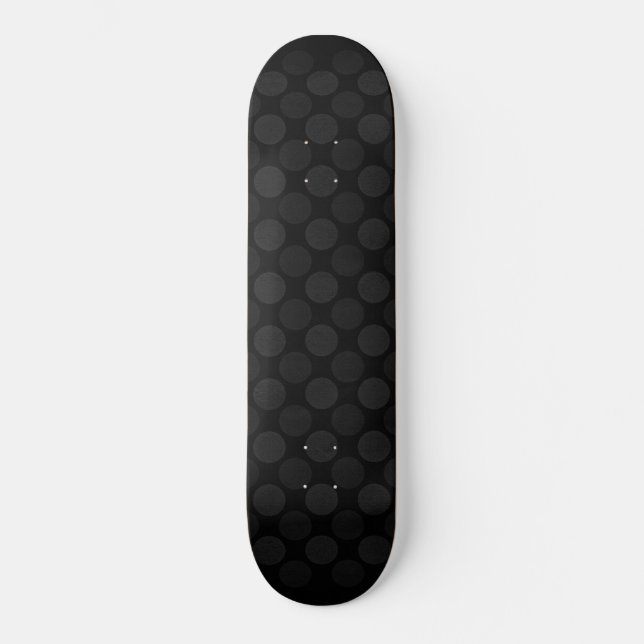 Retro faded black circles pattern skateboard (Front)