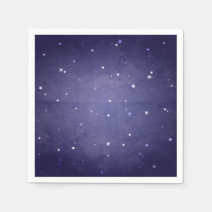 Retro Faded Blue and White Stars Party Napkin