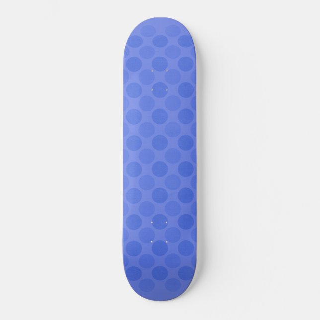 Retro faded blue circles pattern skateboard (Front)