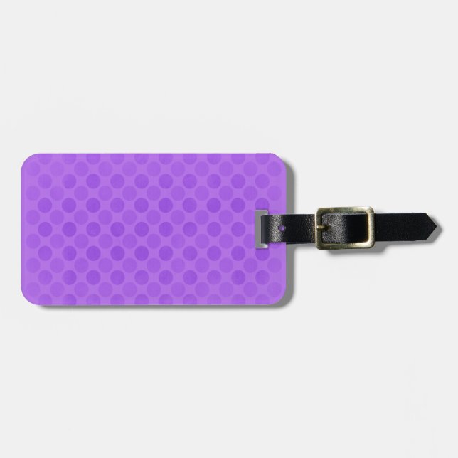 Retro faded purple circles pattern luggage tag (Front Horizontal)