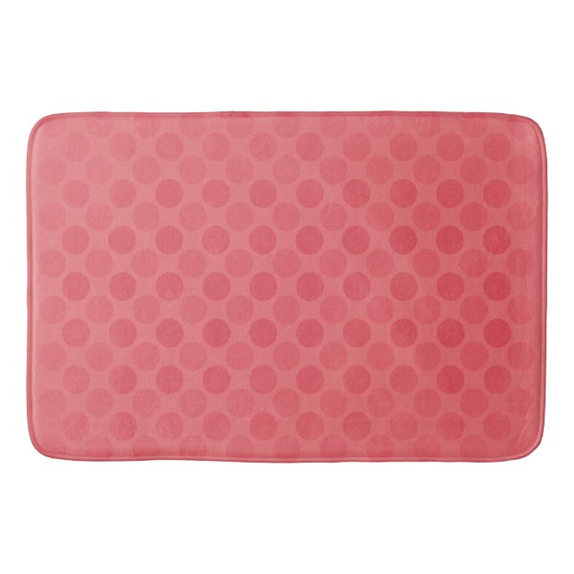 Retro faded red circles pattern bath mat (Front)
