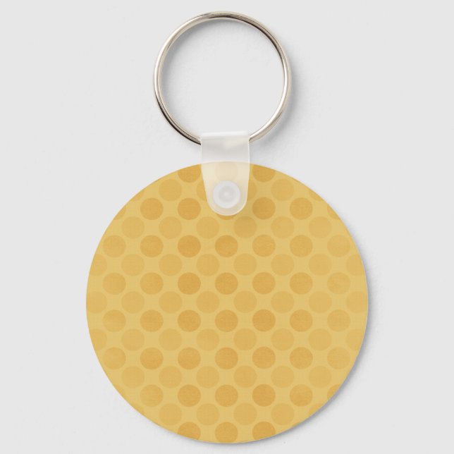 Retro faded yellow circles pattern key ring (Front)