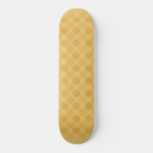 Retro faded yellow circles pattern skateboard