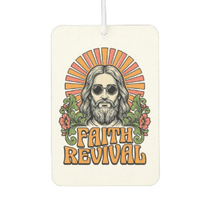 Retro Faith Revival Christian Engraving Vector Car Air Freshener