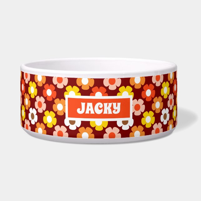 Retro Fall Autumn Flowers Pattern Red (Front)