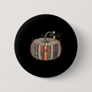Retro Fall Book Pumpkin Fall Librarians Teachers S 6 Cm Round Badge