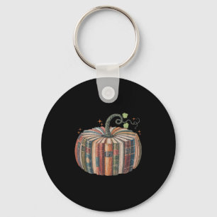 Retro Fall Book Pumpkin Fall Librarians Teachers S Key Ring