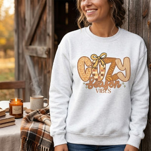 Retro Fall Coquette Bow Sweater Cosy Season Vibes
