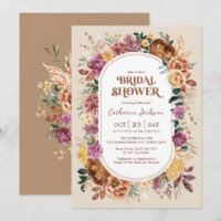 Retro Fall Cottage Chic Florals Bridal Shower