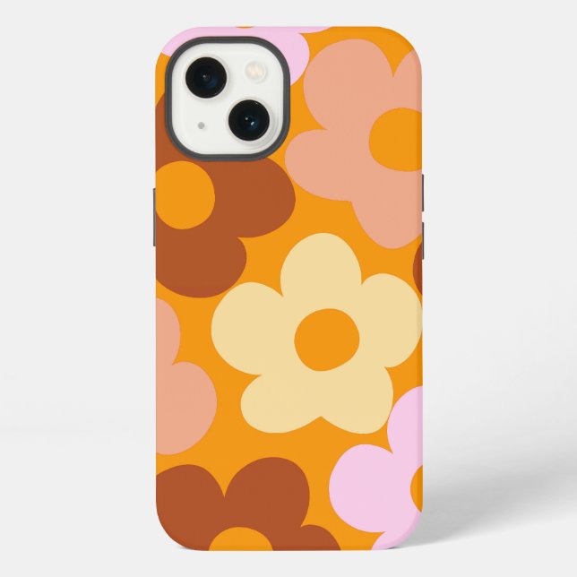 Retro Fall Daisies #3 #floral #retro #decor #art  iPhone Case (Back)