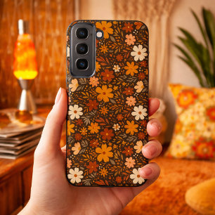 Retro Fall Floral Pattern – Boho Autumn Flowers Samsung Galaxy Case