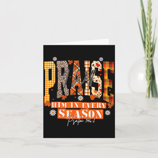 Retro Fall For Jesus He Never Leaves Autumn Christ Card (Front)