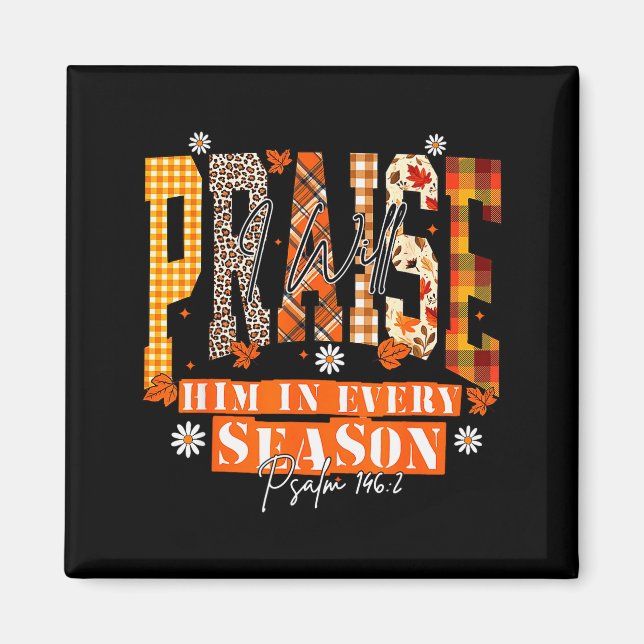 Retro Fall For Jesus He Never Leaves Autumn Christ Magnet (Front)