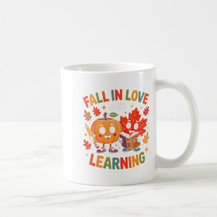 Retro Fall In Love With Learning Autumn Pumpkin Te Coffee Mug