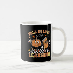 Retro Fall In Love With Learning Autumn Pumpkin Te Coffee Mug