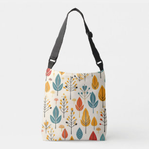Retro Fall Leaves Autumn Leaves Pattern Crossbody Bag