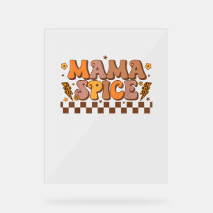 Retro Fall Pumpkin Autumn Thanksgiving Family Mama Acrylic Sign