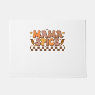 Retro Fall Pumpkin Autumn Thanksgiving Family Mama Doormat