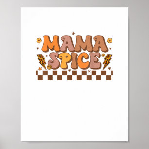 Retro Fall Pumpkin Autumn Thanksgiving Family Mama Poster