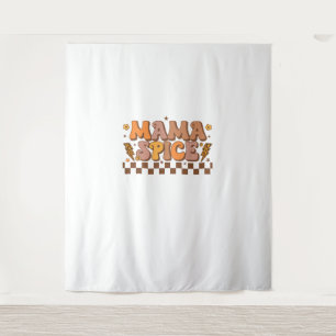 Retro Fall Pumpkin Autumn Thanksgiving Family Mama Tapestry