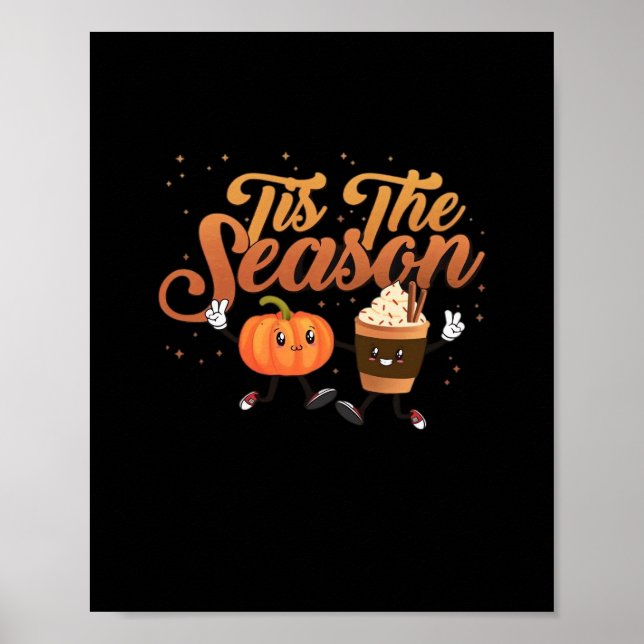 Retro Fall Tis The Season Poster (Front)