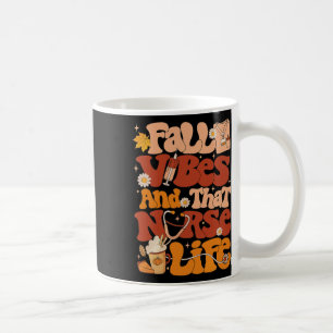 Retro Fall Vibes And That Nurse Life Thanksgiving  Coffee Mug