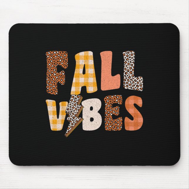 Retro Fall Vibes  Autumn Fall Season Mouse Mat (Front)