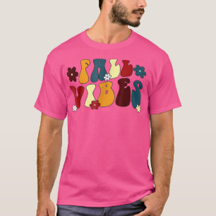 Retro Fall Vibes Happy Fall Y'all Autumn Thanksgiv T-Shirt