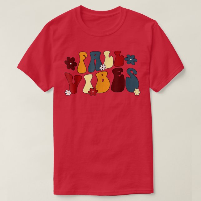 Retro Fall Vibes Happy Fall Yall Autumn Thanksgivi T-Shirt (Design Front)