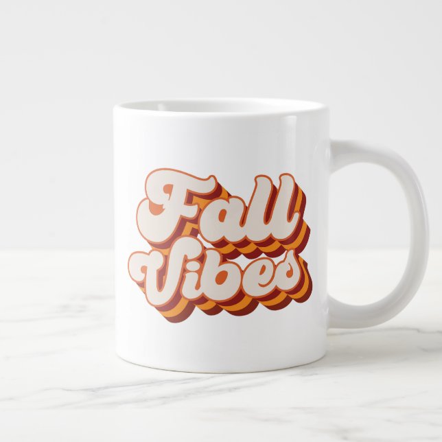 Retro Fall Vibes Large Coffee Mug (Right)