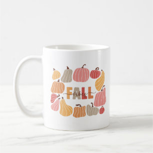Retro Fall Vibes Mug with Cute Colourful Pumpkins