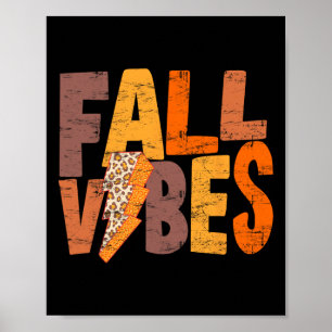 Retro Fall Vibes Pumpkin Season Autumn Men Women Poster