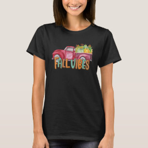 Retro Fall Vibes Pumpkin Truck  Autumn Thanksgivin T-Shirt