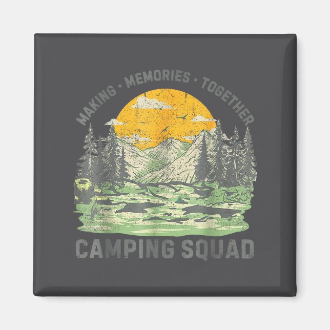 Retro Family Camng Crew Est 2025 Camper Camp Camng Magnet (Front)