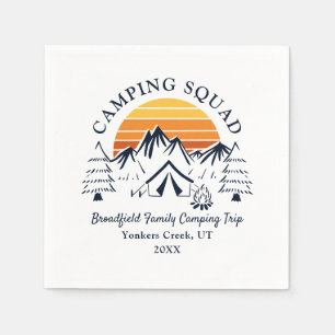 Retro Family Camping Squad Custom Adventure Napkin