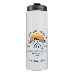 Retro Family Camping Squad Matching Vacation Thermal Tumbler
