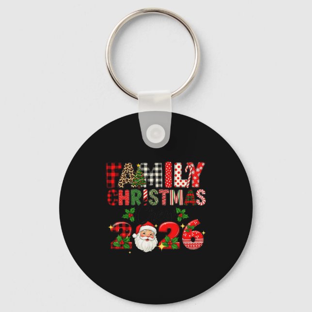 Retro Family Christmas Crew 2026 Squad Family Matc Key Ring (Front)