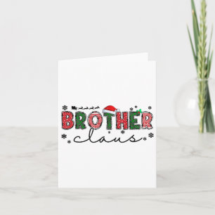 Retro Family Christmas Party Cute Brother Claus Xm Card