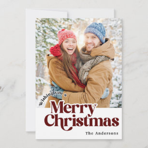 Retro Family Christmas Photo Card