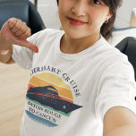 Retro Family Cruise Trip Custom Vacation T-Shirt<br><div class="desc">Matching retro cruise ship retro design personalised for the whole family on a well deserved vacation. Would look great in the family photos and makes a great keepsake. Simply add your family name,  the departure port and destination or add the year of the cruise by clicking the "Personalise" button.</div>
