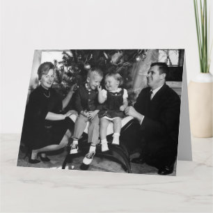 RETRO FAMILY FUNNY CHRISTMAS CUTE CARD