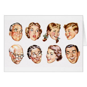 Retro Family Illustration Card