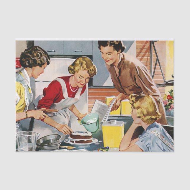 Retro Family Kitchen Tissue Paper (Front)