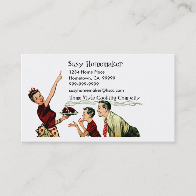 Retro Family Meal Time Business Card (Front)