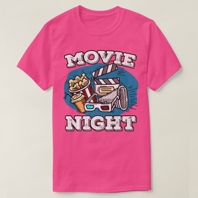 Retro Family Movie Night PartyMovie Birthday Cinem T-Shirt (Design Front)