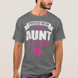 Retro Family Proud New Aunt It's A Girl Gender Rev T-Shirt