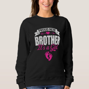 Retro Family Proud New Brother It's A Girl Gender Sweatshirt